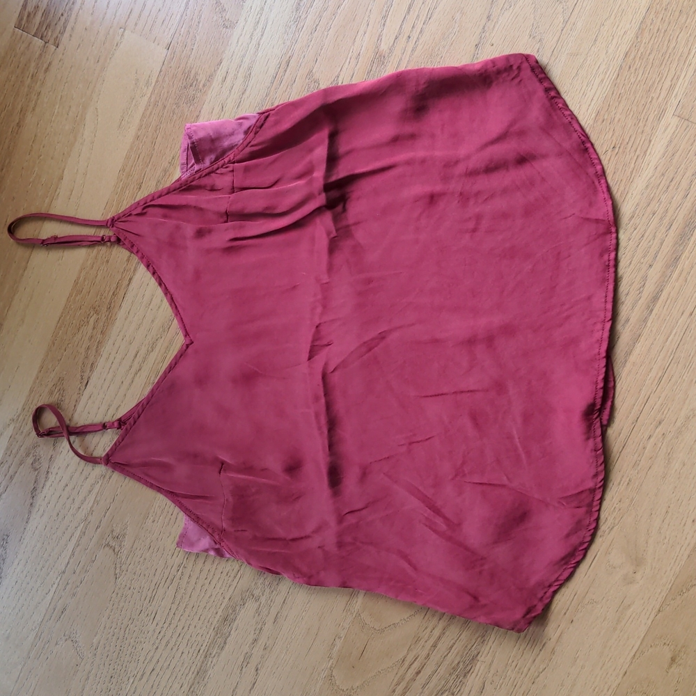 Red silk tank from Anthropologie